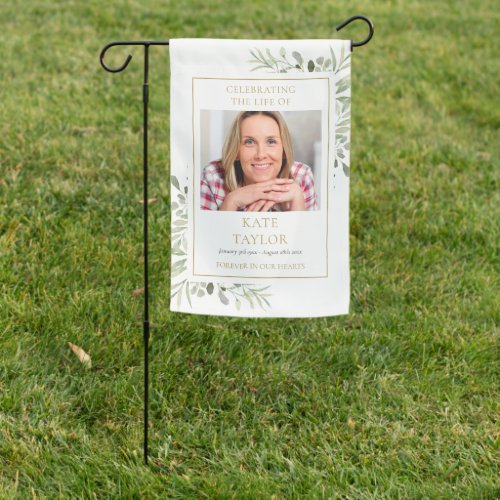 Memorial Funeral Celebration of Life Photo Garden Flag