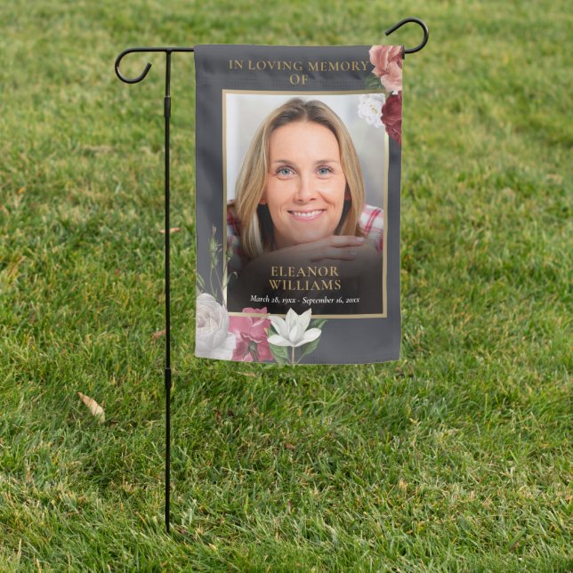 Memorial Funeral Celebration of Life Photo Garden Flag (In SItu)