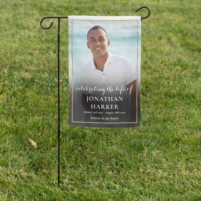 Memorial Funeral Celebration of Life Photo Garden Flag (In SItu)