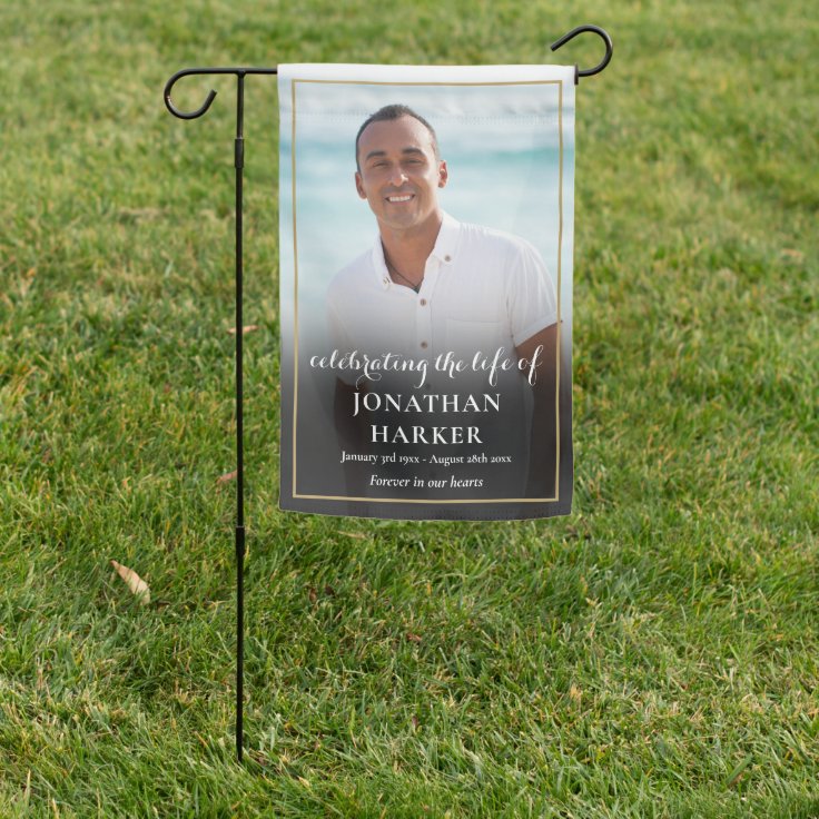 Memorial Funeral Celebration of Life Photo Garden Flag | Zazzle