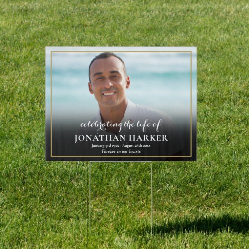 Memorial Funeral Celebration of Life Photo Sign