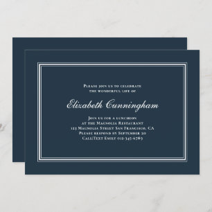 Memorial Funeral Classic and Simple Elegant Invitation