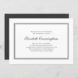 Memorial Funeral Classic and Simple Elegant Invitation