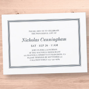 Memorial Funeral Classic and Simple Elegant Invitation