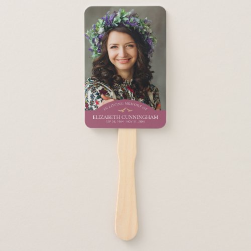 Memorial Funeral Classic Birds Photo Remembrance Hand Fan