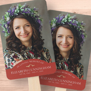 Memorial Funeral Classic Birds Photo Remembrance Hand Fan
