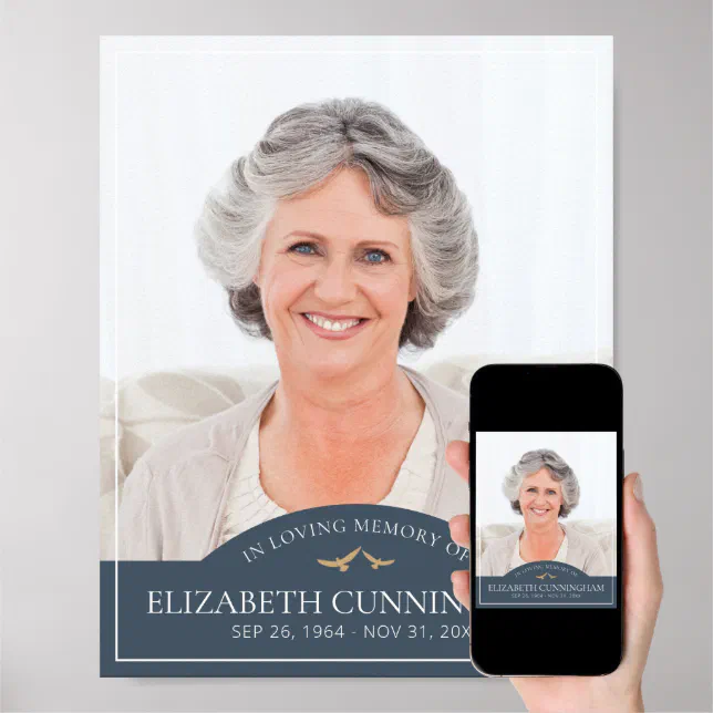 Memorial Bird Rip Memorial Funeral Classic Birds Photo Remembrance Poster | Zazzle