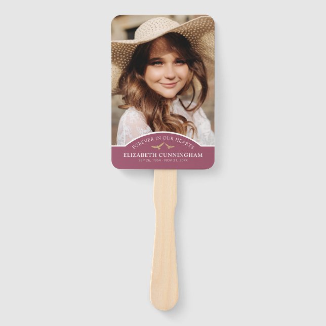Memorial Funeral Classic Custom Photo Remembrance Hand Fan (Front)