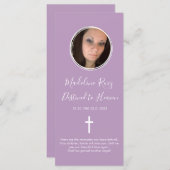 Memorial Funeral Cross Photo Purple Bookmark (Front/Back)