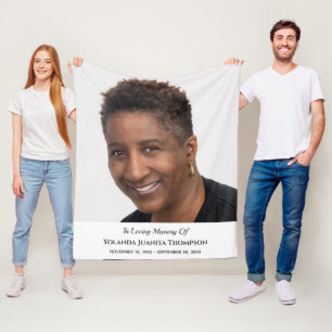 Memorial Funeral Custom Photo Bereavement Sympathy Fleece Blanket