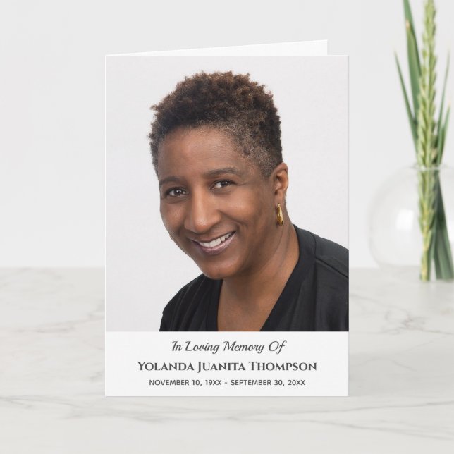 Memorial Funeral Custom Photo Bereavement Sympathy Thank You Card (Front)