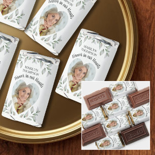 Memorial Funeral Favor Heart Shaped Photo Greenery