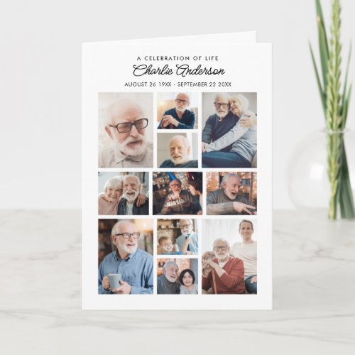 Memorial/Funeral Folded 14-Photo Collage Modern