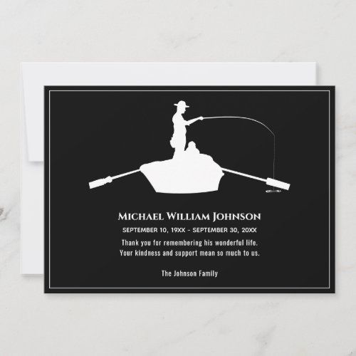 Memorial Funeral Forever Fishing Black And White