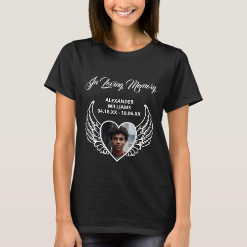 Memorial Funeral In Loving Memory Angel Wings  T_Shirt