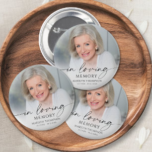 Memorial Funeral In Loving Memory Photo Keepsake Button