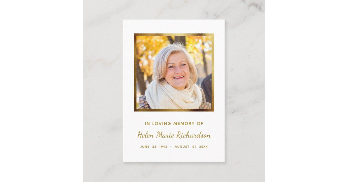 Memorial Funeral In memoriam Wake Viewing Card Zazzle