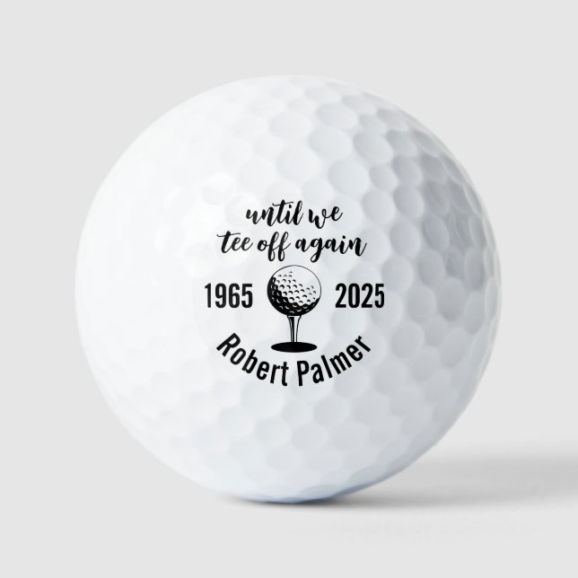 Memorial Funeral Keepsake Tribute Gift Golf Balls (Front)