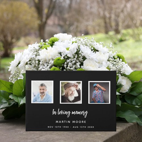Memorial funeral loving memory black photo collage