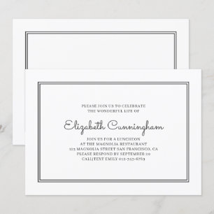 Memorial Funeral Modern and Simple Elegant Invitation