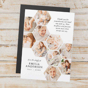 Memorial Funeral Modern Simple 10 Photos Card