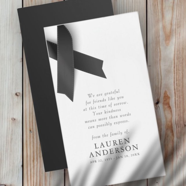 Memorial Funeral Modern Simple Chic Black Ribbon (Creator Uploaded)
