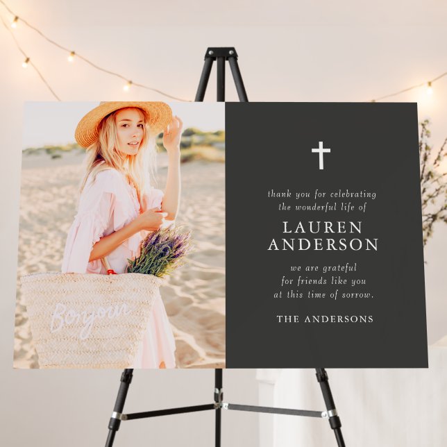 Memorial Funeral Modern Simple Chic Cross Foam Board (In Situ (Stand))