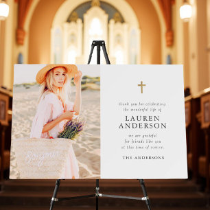 Memorial Funeral Modern Simple Chic Cross Foam Board