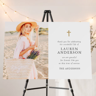 Memorial Funeral Modern Simple Chic Cross Foam Board