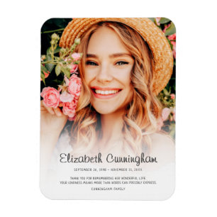 Memorial Funeral Modern Simple Cursive Photo Magnet