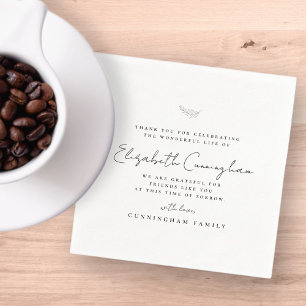 Memorial Funeral Modern Simple Elegant Chic Napkins