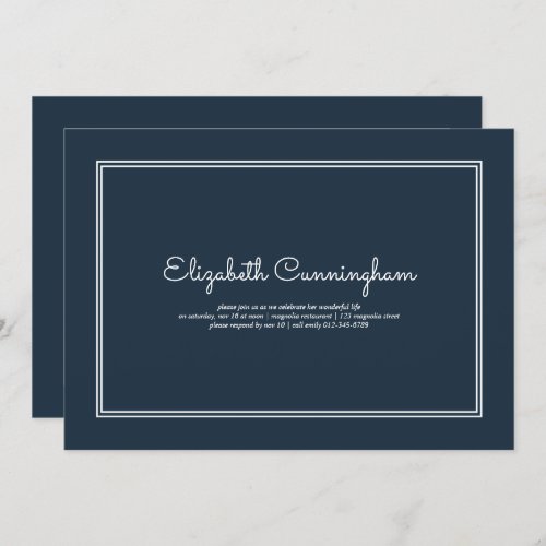 Memorial Funeral Modern Simple Elegant Invitation