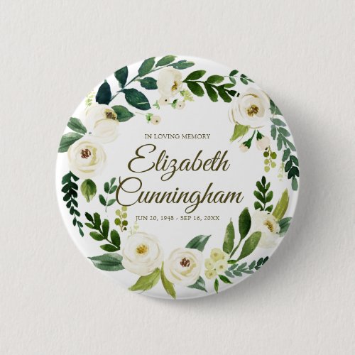 Memorial Funeral Modern Watercolor Floral Foliage