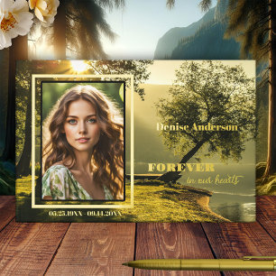 Memorial Funeral Nature Photo Real Foil  Foil Guest Book