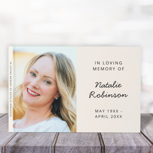 Memorial Funeral Photo In Loving Memory Cream