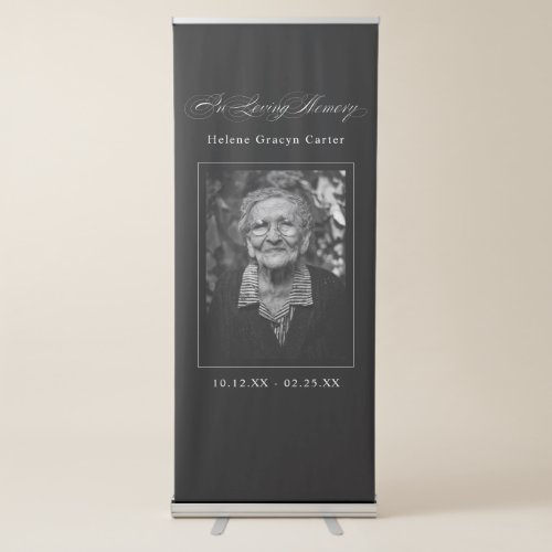 Memorial Funeral Photo In Loving Memory Retractable Banner