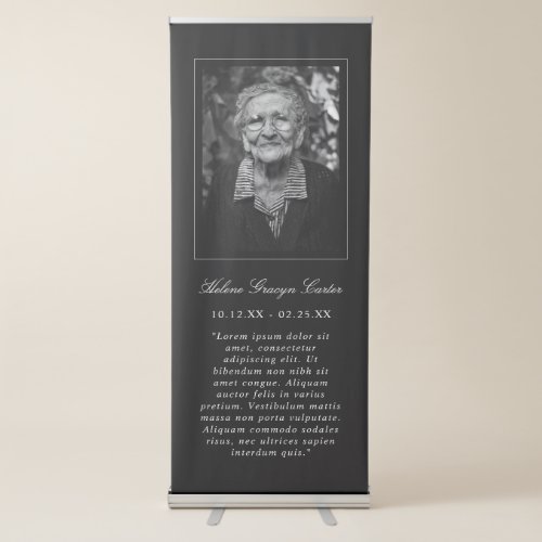 Memorial Funeral Photo Prayer or Quote Retractable Banner