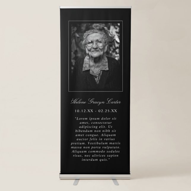 Memorial Funeral Photo Prayer or Quote Retractable Banner (Front)