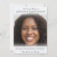 Memorial Funeral Photo  Thank You Card