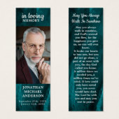 Memorial Funeral Prayer Bookmark Emerald Green (Front & Back)