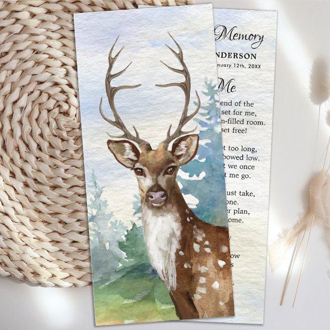 Memorial Funeral Prayer Bookmark Woodland Deer (Creator Uploaded)