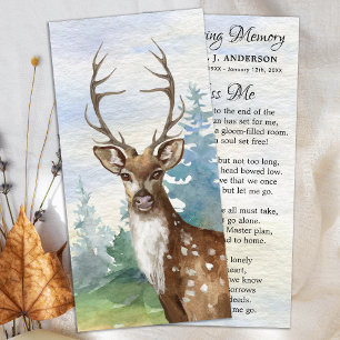 Memorial Funeral Prayer Card Deer Hunter Woodland