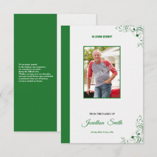 Memorial Funeral Program Card