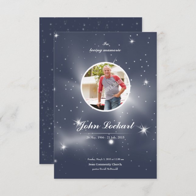 Memorial Funeral Program Card (Front/Back)