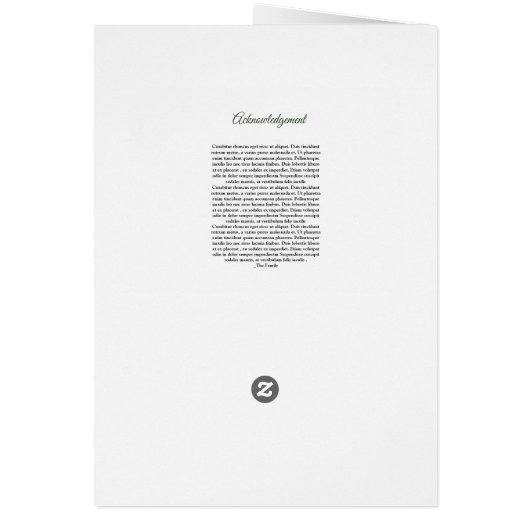 Memorial Funeral Program Template (Back)