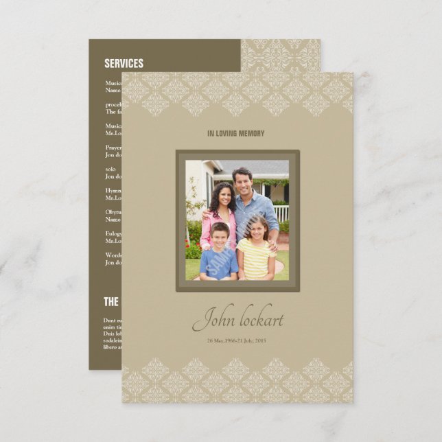 Memorial Funeral Program Template (Front/Back)