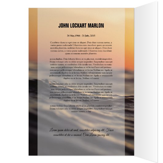 Memorial Funeral Program Template (Inside (Left))