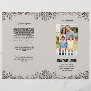 Memorial Funeral Program Template Brochure Flyer