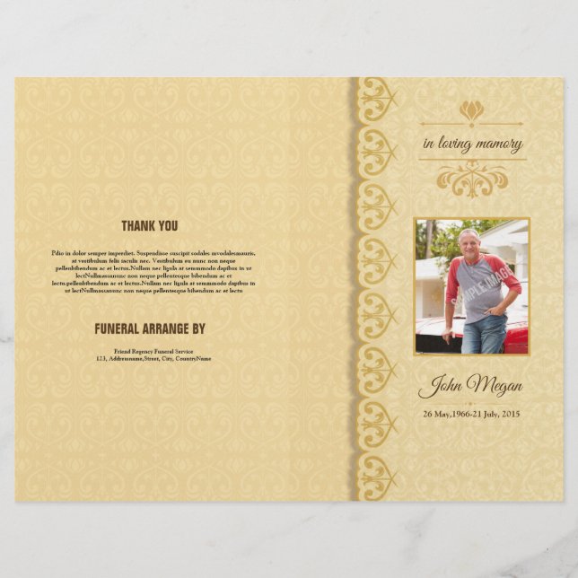 Memorial Funeral Program Template Flyer (Front)