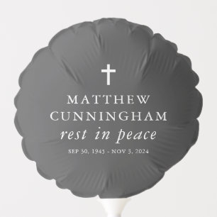Memorial Funeral Rest In Peace Modern Simple Cross Balloon